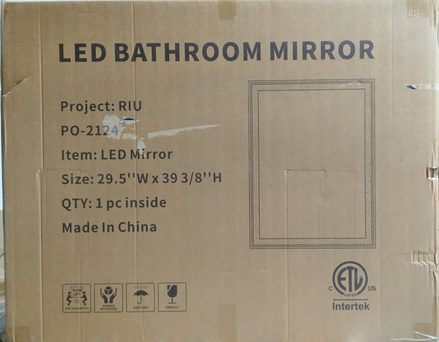 LED Bathroom Lighted Mirror 29.5" x 39 3/8"