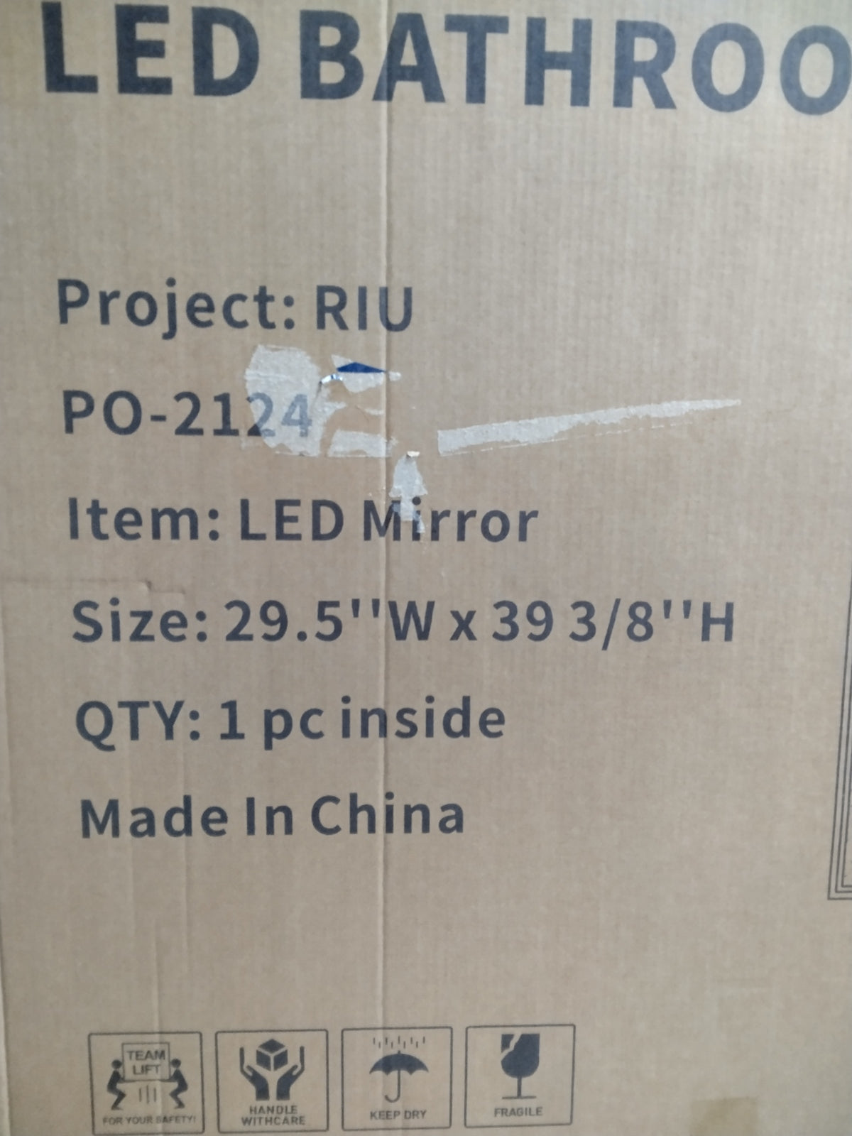 LED Bathroom Lighted Mirror 29.5