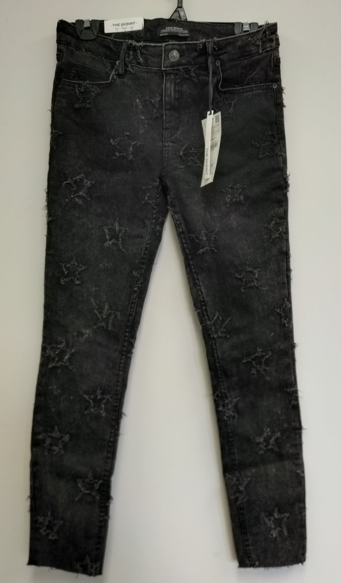 ZARA Size 6 Black Star Embellished Women Jeans