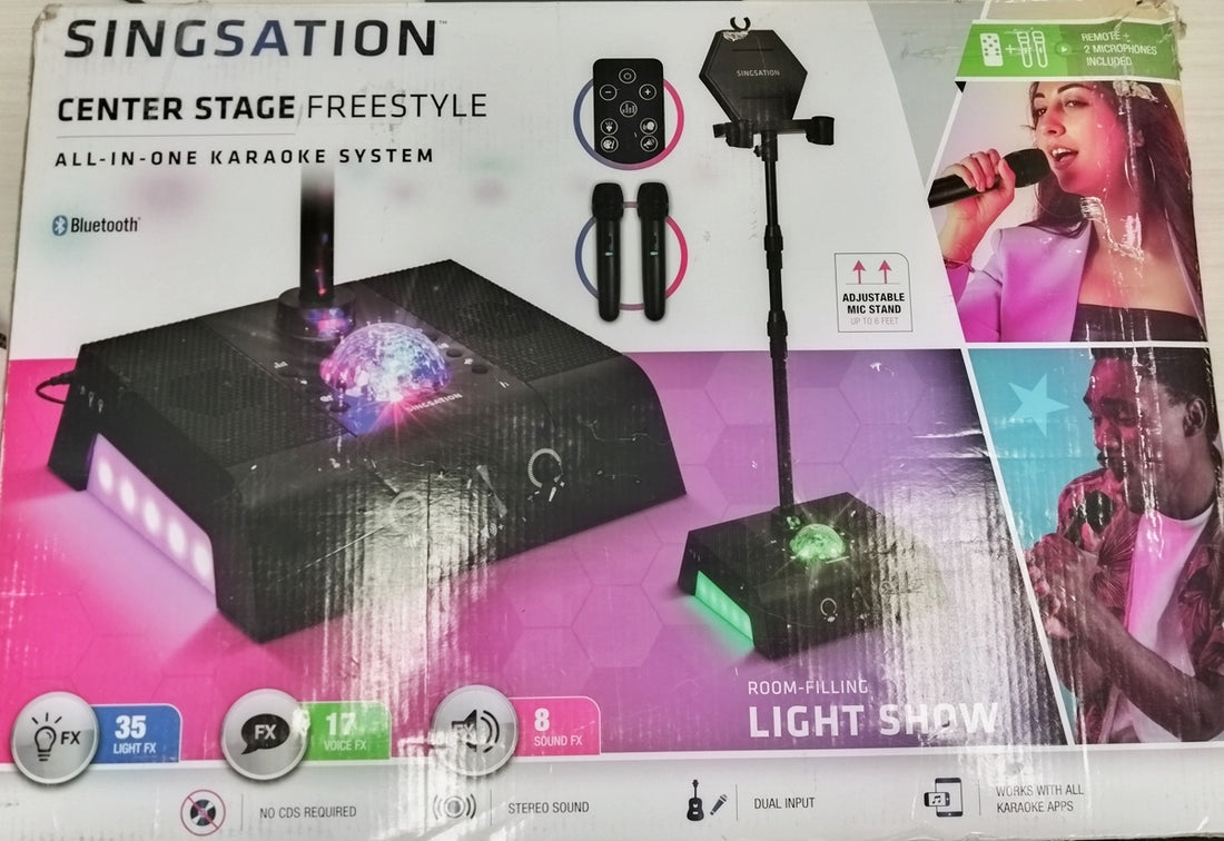 Singsation Center Stage All-In-One Karaoke Party System with 2 Wireless Microphone (SPKAW740M2)