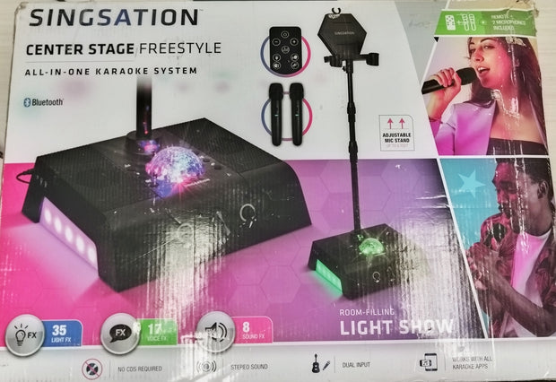 Singsation Center Stage All-In-One Karaoke Party System with 2 Wireless Microphone (SPKAW740M2)