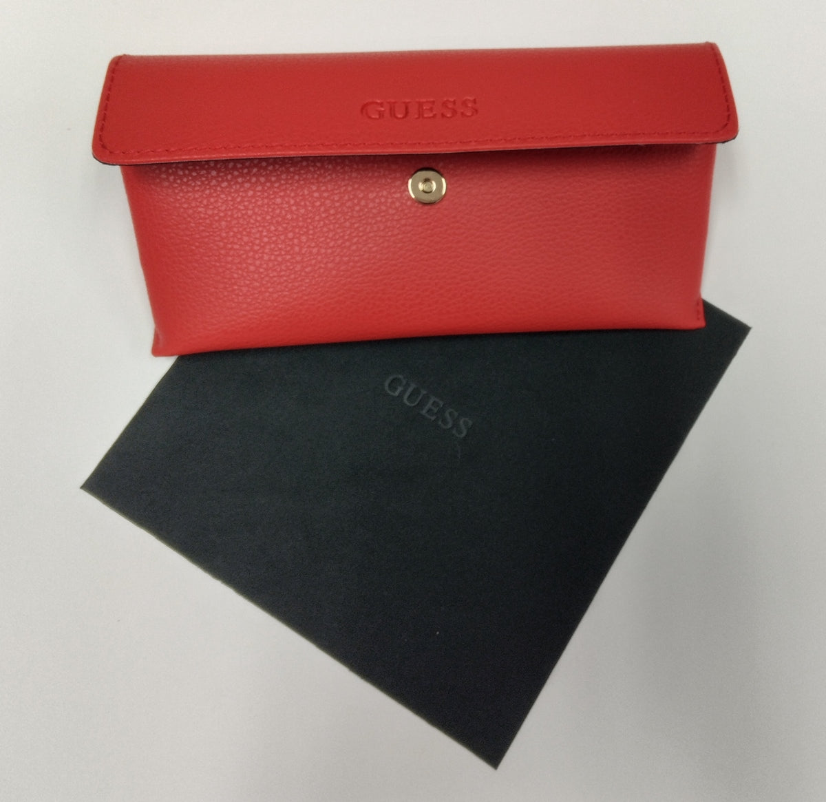 GUESS Red Case for Eyeglasses Sunglasses Faux Leather