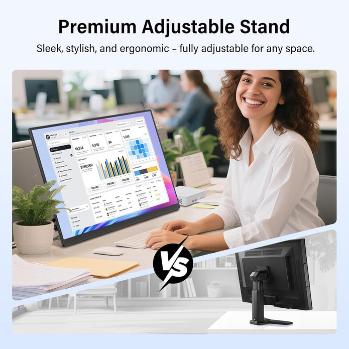 NEW IN OPEN BOX Innoview 23.8” 4K Large Portable Monitor, UHD (3840*2160) 100%sRGB IPS Speakers USB-C HDMI Work Home Second Monitor W/180°