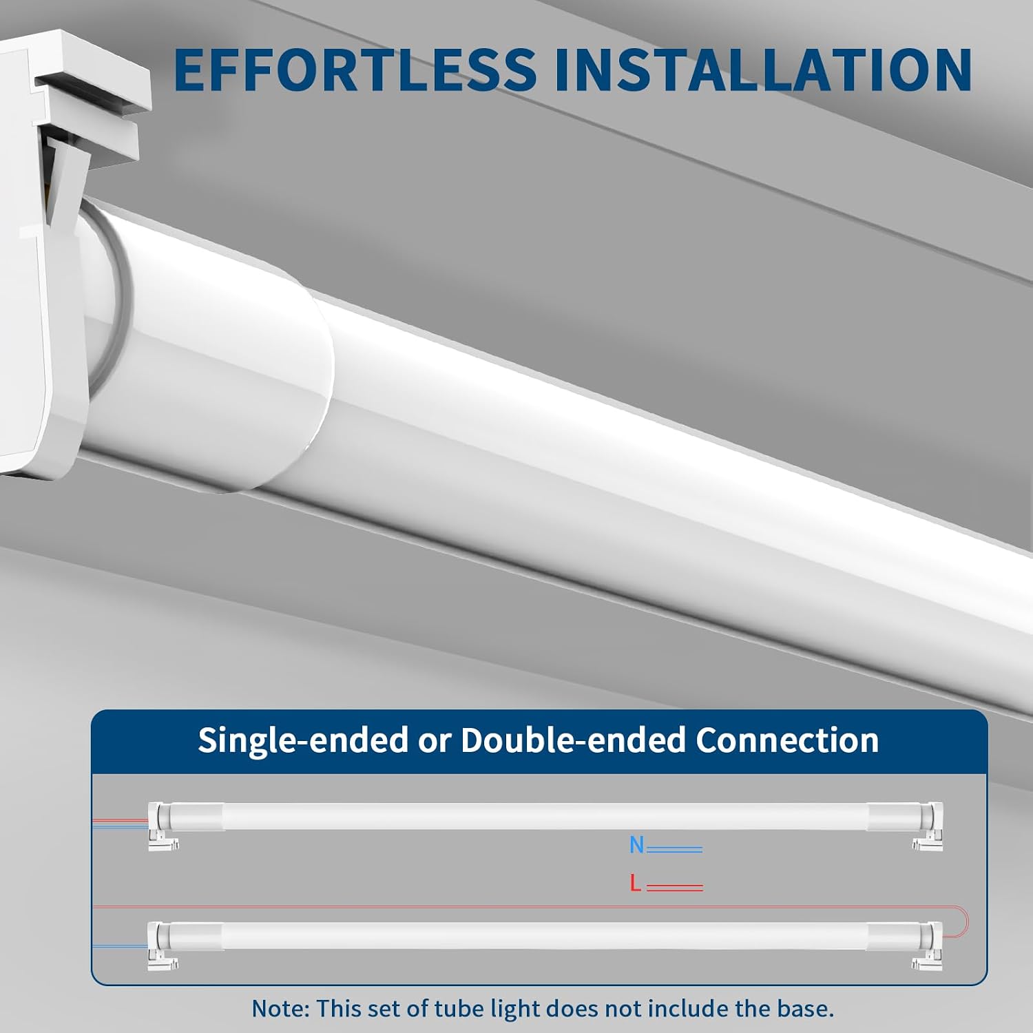 JESLED T8 LED Tube Lights 4FT, 14W 2450LM, Type A+B, 5000K Daylight White | Single or Double End Powered, Plug and Play or Ballast Bypass