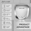 JETWELL UL Approved Commercial Hand Dryer for Bathroom, High Speed Jet Air Hand Dryer with HEPA Filter for Home, Heavy Duty Polished Stainless Steel Auto Warm Wind Hand Blower