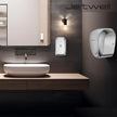 JETWELL UL Approved Commercial Hand Dryer for Bathroom, High Speed Jet Air Hand Dryer with HEPA Filter for Home, Heavy Duty Polished Stainless Steel Auto Warm Wind Hand Blower