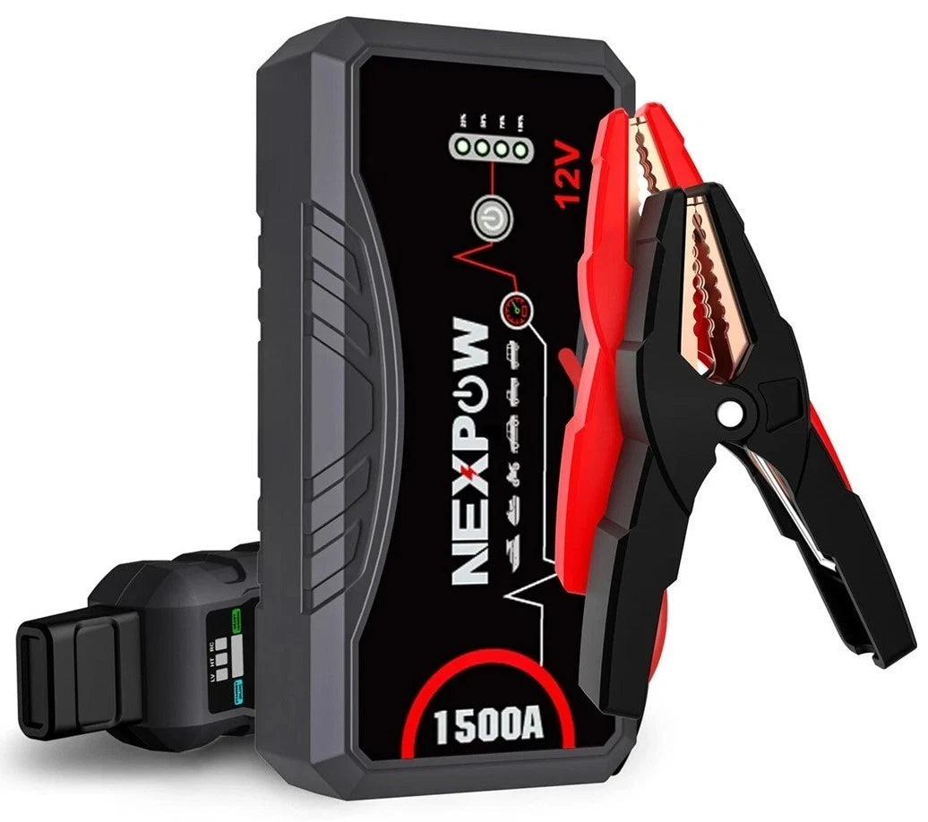 NEXPOW Car Jump Starter,Car Battery Jump Starter Pack 1500A Peak Q10S for Up to 7.0L Gas and 5.5L Diesel Engine12V Auto Battery Booster,Jumper Cables,Portable Lithium Jump Box with LED Light/USB QC3.0