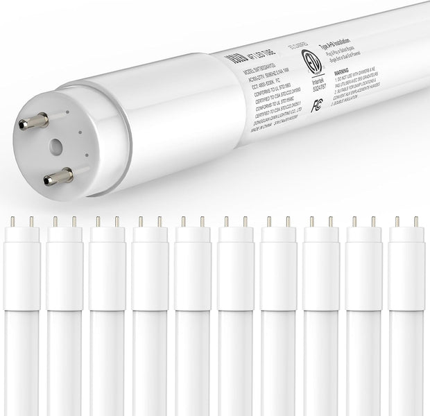 JESLED T8 LED Tube Lights 4FT, 14W 2450LM, Type A+B, 5000K Daylight White | Single or Double End Powered, Plug and Play or Ballast Bypass