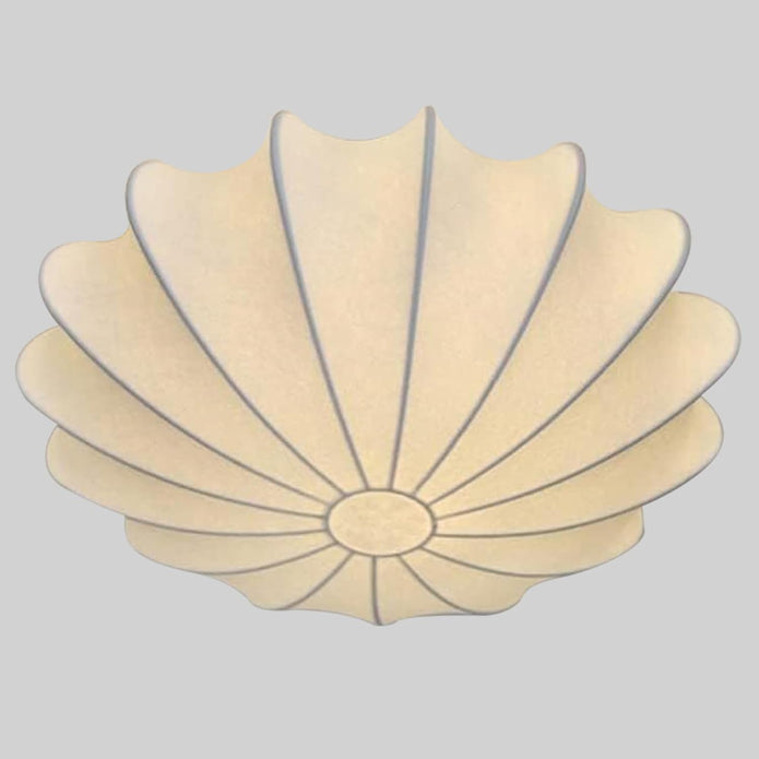 Japanese Silk Flush Mount Ceiling Light Mid Century Fabric Hanging Lantern Ceiling Light Modern White Overhead Light for Entrance Living Room Bedroom