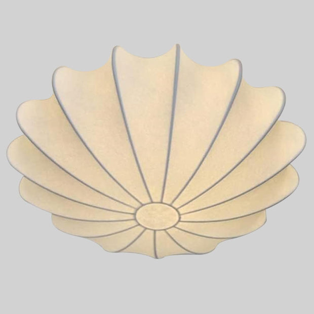 Japanese Silk Flush Mount Ceiling Light Mid Century Fabric Hanging Lantern Ceiling Light Modern White Overhead Light for Entrance Living Room Bedroom