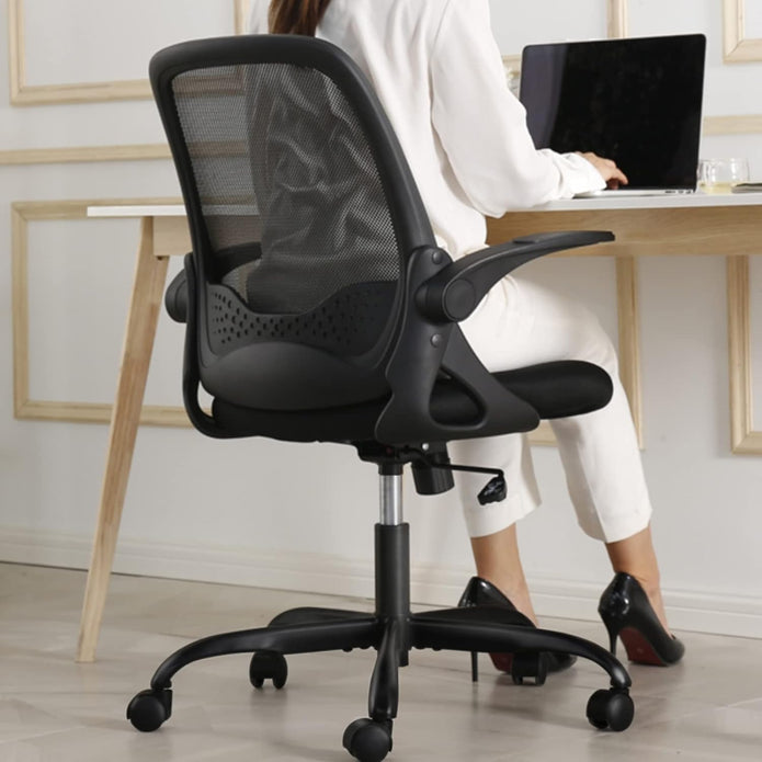 KERDOM Office Chair, Ergonomic Desk Chair, Breathable Mesh Computer Chair, Comfy Swivel Task Chair with Flip-up Armrests and Adjustable Height (KD933-C