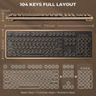 RK104 Typewriter Keyboard, Retro Mechanical, Wooden Grain Wired Full-Size Keyboard with Round Keycaps, N-Key Rollover, Green Linear Switches