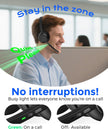 Bluetooth Headset, Wireless Headset with Mic for Work, Qualcomm Dongle, 5.4 Headsets with Microphone for Work, Wireless Noise Cancelling Headphones (Black)