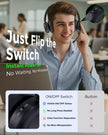 Bluetooth Headset, Wireless Headset with Mic for Work, Qualcomm Dongle, 5.4 Headsets with Microphone for Work, Wireless Noise Cancelling Headphones (Black)