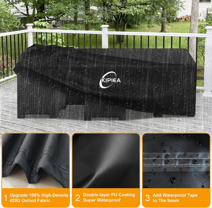 Kipiea Patio Furniture Covers Waterproof Winter, 420D Outdoor Furniture Set Covers, Heavy-Duty Patio Table Covers, No Tears Anti UV No Fading (98