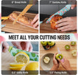 HAUSHOF 12-Piece Printed Color Kitchen Knife Set, Nonstick Plating Coating Kitchen Knife, Stainless Steel Knife Set for Home and Restaurant, Cutting Fruits, Salad and Bread(6pc Knives and 6pc Covers)