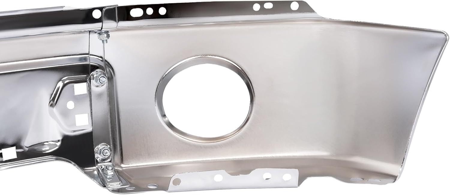 Front Bumper Face Bar Compatible with 2009-2014 Ford F150 F-150 W/O Fog Light Holes Replacement for FO1002411 9L3Z17757B Chrome Steel Silvery 3Pcs