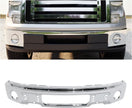 Front Bumper Face Bar Compatible with 2009-2014 Ford F150 F-150 W/O Fog Light Holes Replacement for FO1002411 9L3Z17757B Chrome Steel Silvery 3Pcs