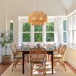 24'' Boho Rattan Chandelier, 4-Light Hand-Woven Wicker Pendant Lamp, Rustic Modern Ceiling Light Fixture