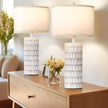 Set of 2 Modern Farmhouse Table Lamps for Bedrooms Living Room, 26