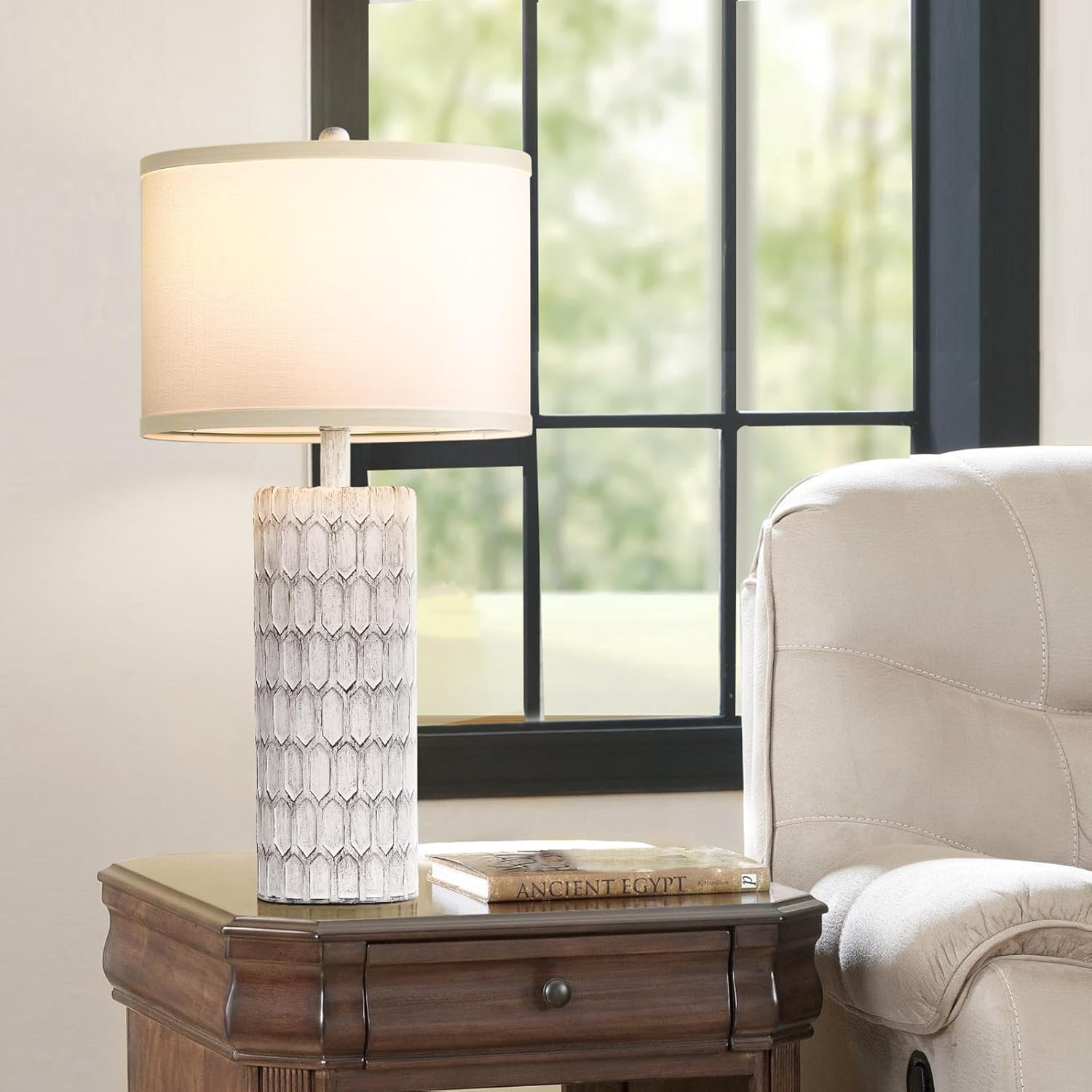 Set of 2 Modern Farmhouse Table Lamps for Bedrooms Living Room, 26
