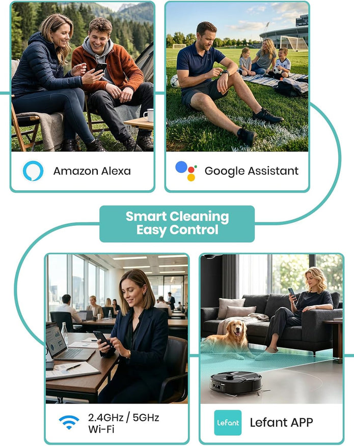 Lefant M210 PRO Omni Robot Vacuum and Mop, 20000Pa Suction, Self-Cleaning & Auto Drying Roller Mop, LiDAR Navigation, Ideal for Pet Hair, Slim, 5G WiFi