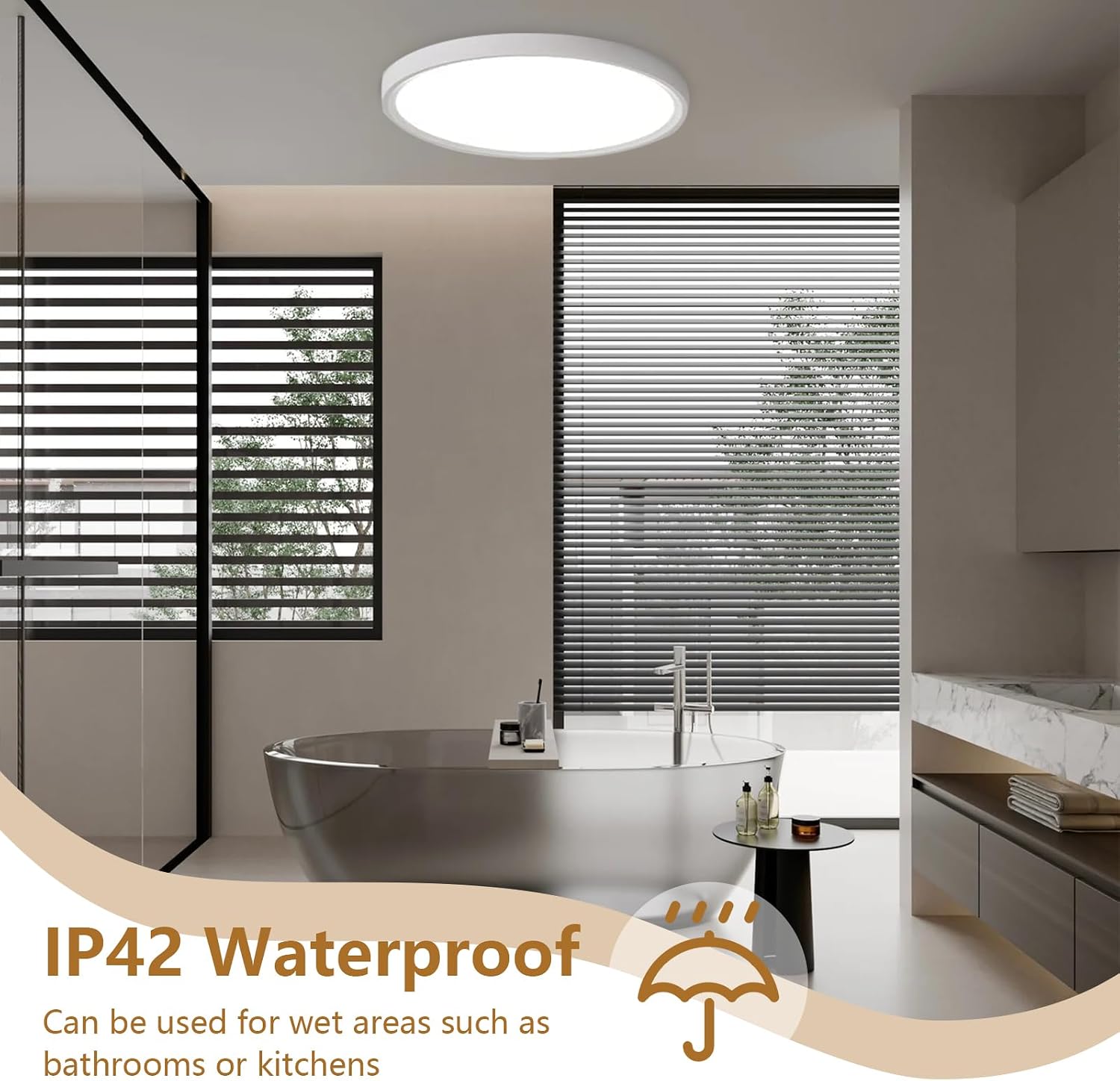 20 Inch Large LED Flush Mount Ceiling Light, 40W,4350LM, 3000K/4000K/6000K CCT Selectable,0.98inch Super Slim Low Profile Round Flat Panel Light