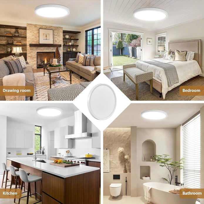 20 Inch Large LED Flush Mount Ceiling Light, 40W,4350LM, 3000K/4000K/6000K CCT Selectable,0.98inch Super Slim Low Profile Round Flat Panel Light
