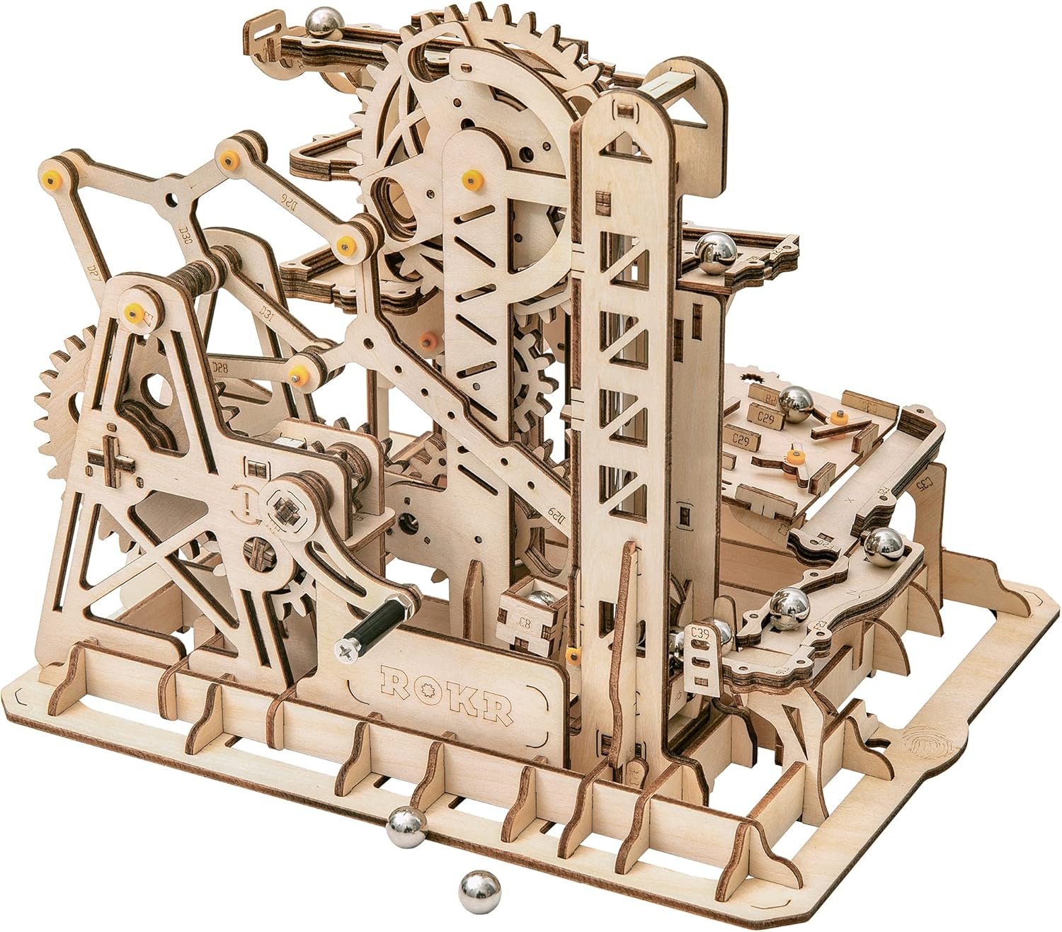 ROKR 3D Assembly Wooden Puzzle Brain Teaser Game Mechanical Gears Set LG504