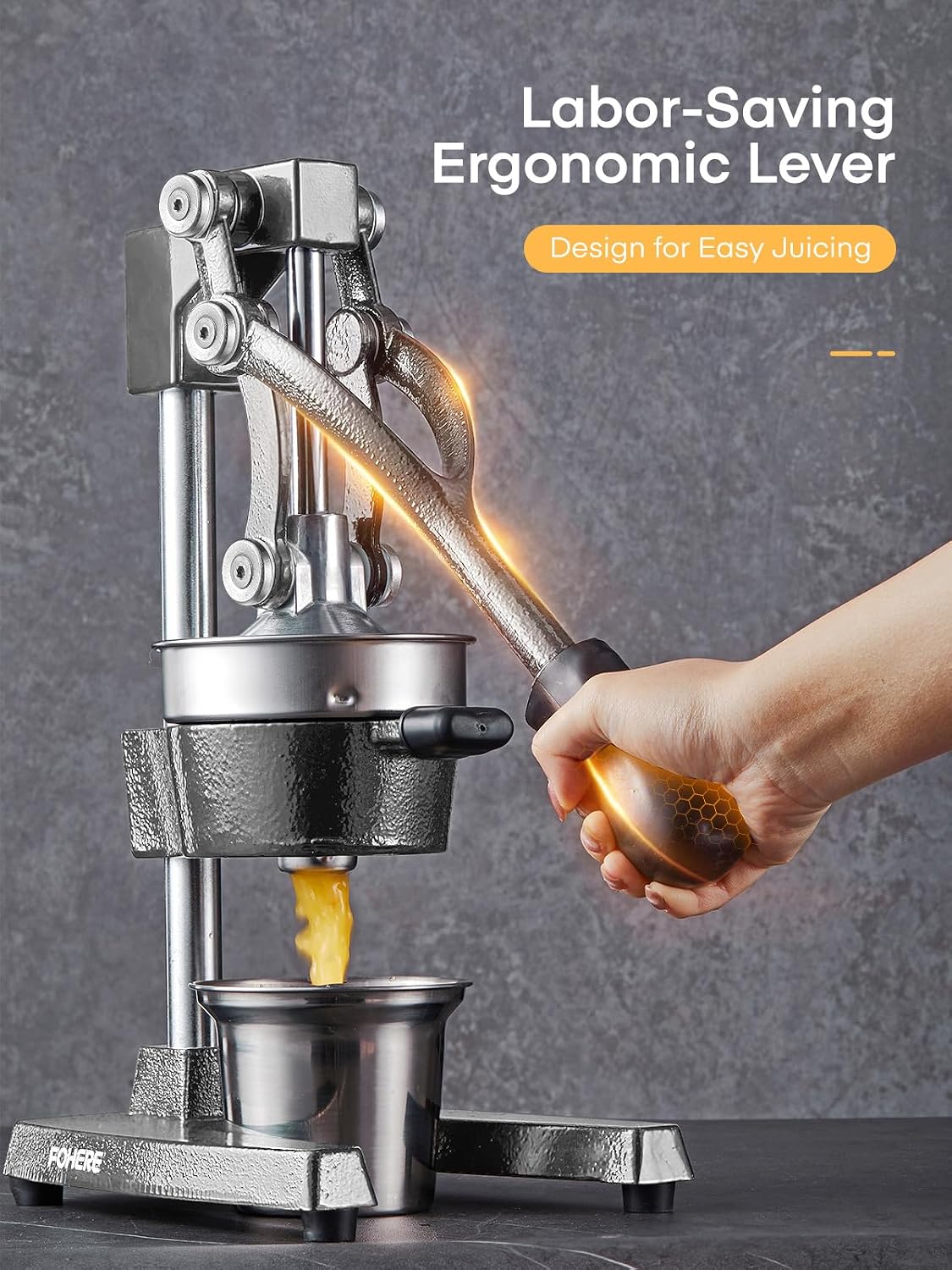 FOHERE Lemon Squeezer, Cast Iron Juicer Manual Citrus Lemon Juice Press Hand Press Juicer