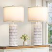 Set of 2 Modern Farmhouse Table Lamps for Bedrooms Living Room, 26
