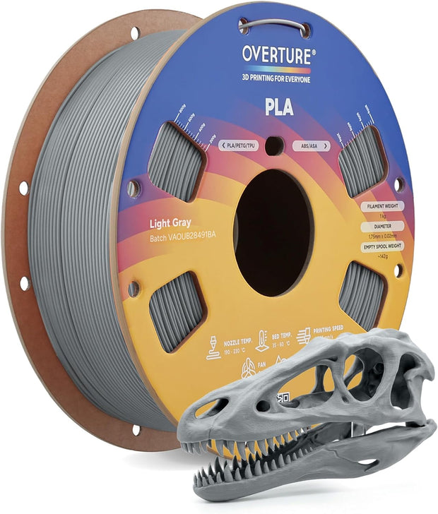 Case of 10 KG OVERTURE PLA Filament 1.75mm, Neatly Wound 3D Printer Filament Spool (2.2lbs)