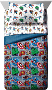 Jay Franco Marvel Avengers Fighting Team 5 Piece Full Bed Set - Includes Reversible Comforter & Sheet Set Bedding