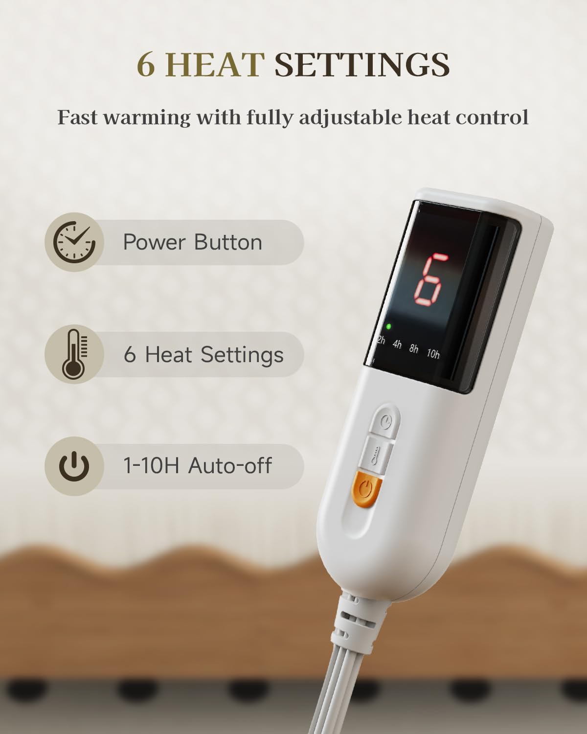 GOTCOZY Heated Mattress Pad King Size-Heated Pad for Bed Warmer(White)