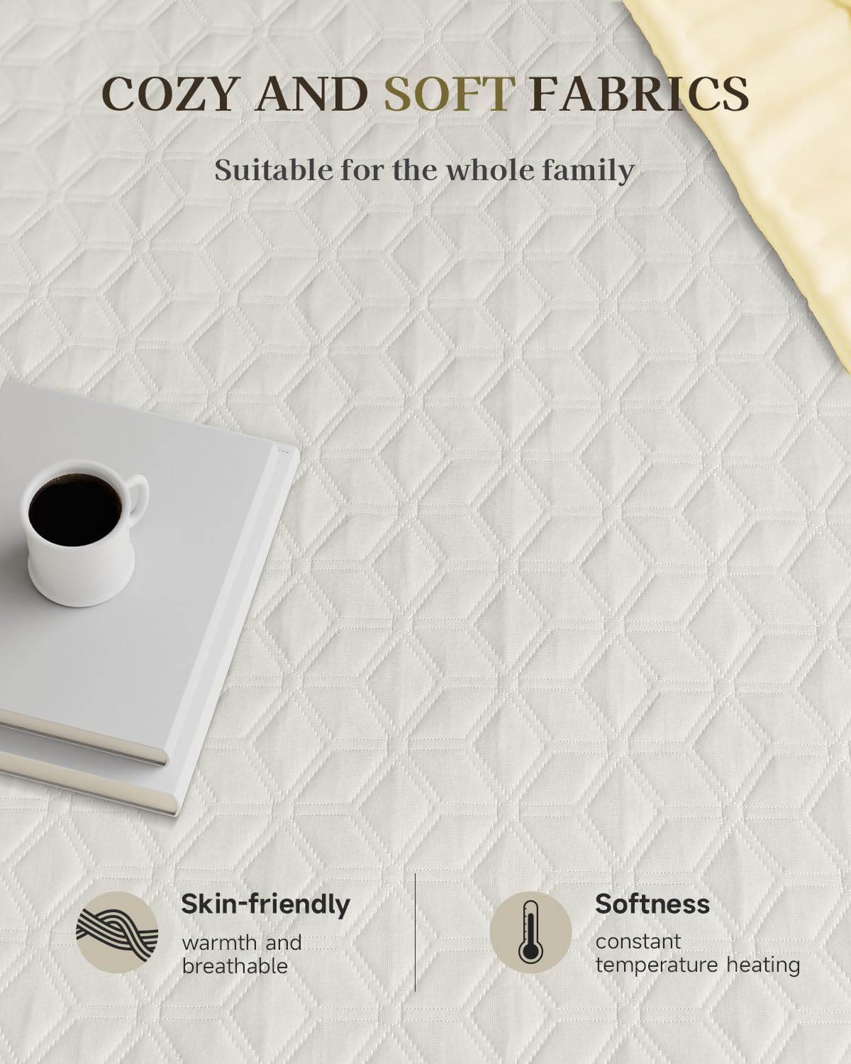 GOTCOZY Heated Mattress Pad King Size-Heated Pad for Bed Warmer(White)