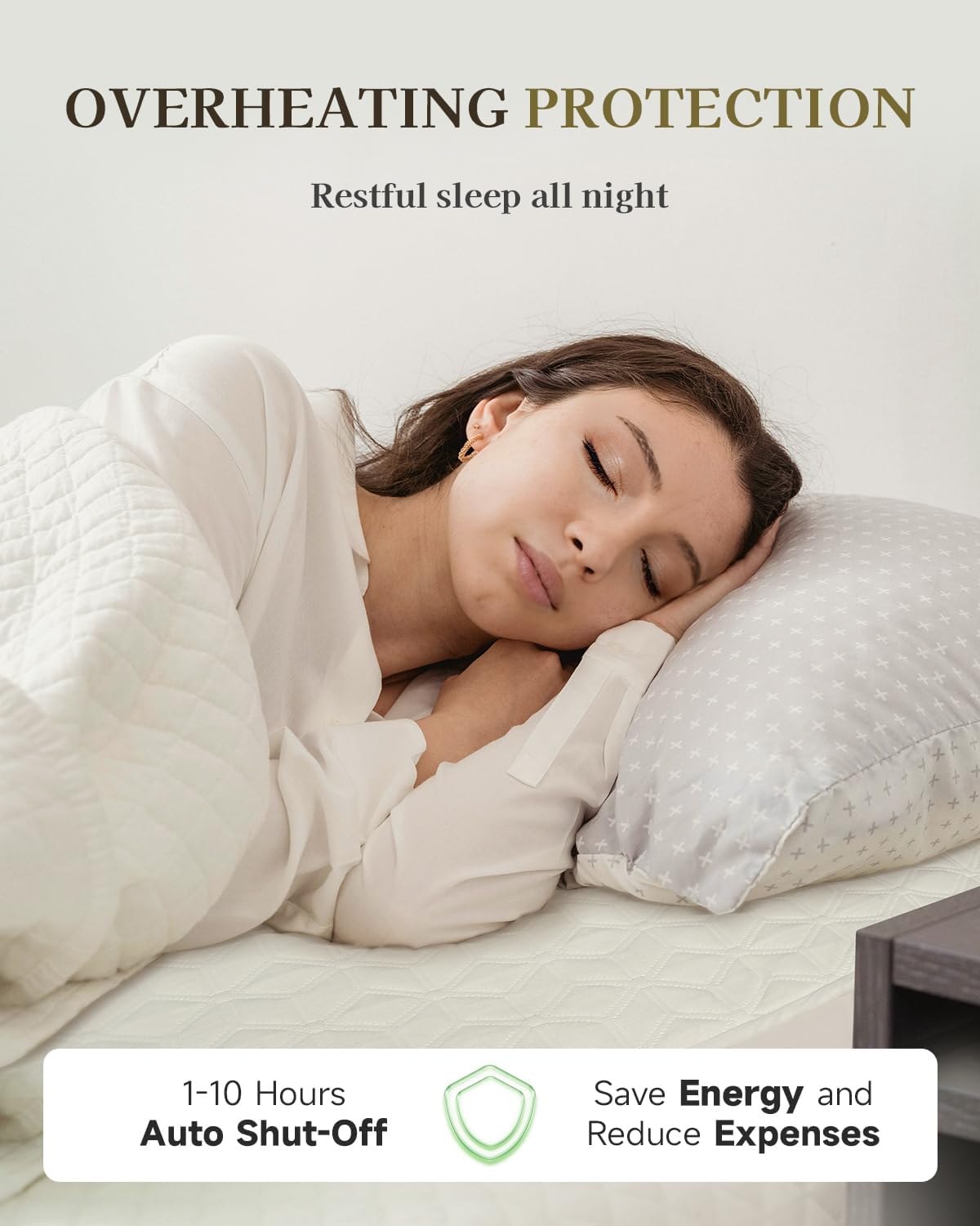 GOTCOZY Heated Mattress Pad King Size-Heated Pad for Bed Warmer(White)