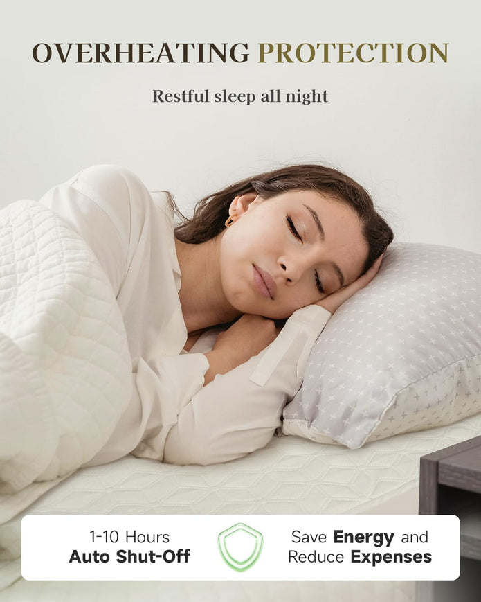 GOTCOZY Heated Mattress Pad King Size-Heated Pad for Bed Warmer(White)