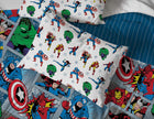 Jay Franco Marvel Avengers Fighting Team 5 Piece Full Bed Set - Includes Reversible Comforter & Sheet Set Bedding