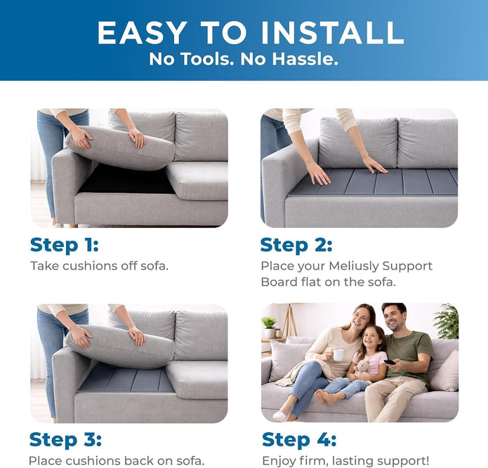 Meliusly Couch Cushion Support Board for Sagging Sofa Cushions (28x72)