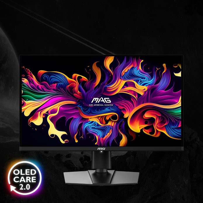 MSI MAG 271QP QD-OLED X28 27-inch 2560 x 1440 (QHD) Gaming Monitor, 280Hz, Adaptive-Synch, HDR Ready, HDMI, VGA Port,VESA Mountable, Tilt, 4-Side Slim Bezel, 0.03ms, Black