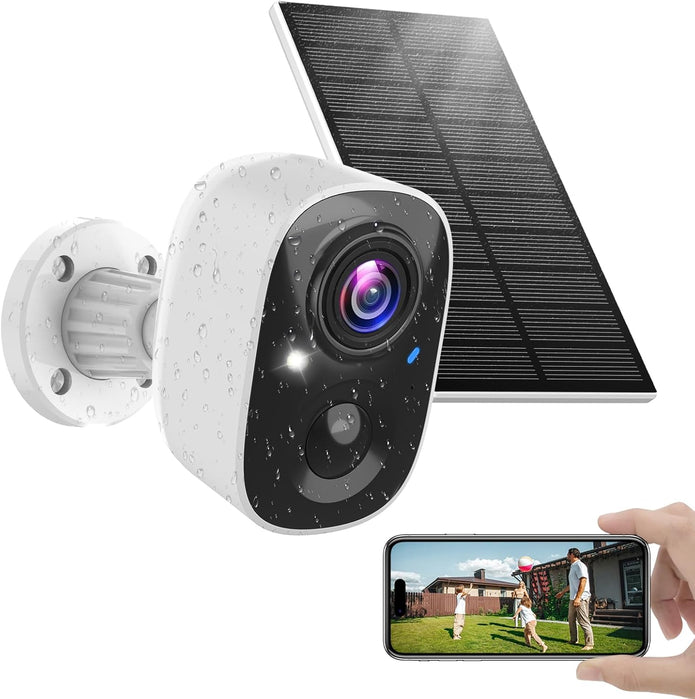 MaxiViz Solar Security Cameras Wireless Outdoor, Home Security Camera Outdoor with Solar Panel, 2K Color Night Vision, AI Motion Detection, Two-Way Talk, IP66 Weatherproof, 2.4G WiFi, Cloud/SD Storage