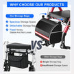 Foldable Walkers for Seniors, Rollator Walkers with Seat for Seniors, 350 lb Capacity, 6-Level Adjustable Height, 8