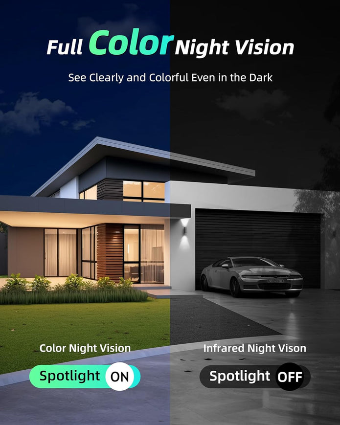 MaxiViz Solar Security Cameras Wireless Outdoor, Home Security Camera Outdoor with Solar Panel, 2K Color Night Vision, AI Motion Detection, Two-Way Talk, IP66 Weatherproof, 2.4G WiFi, Cloud/SD Storage