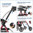 Foldable Walkers for Seniors, Rollator Walkers with Seat for Seniors, 350 lb Capacity, 6-Level Adjustable Height, 8