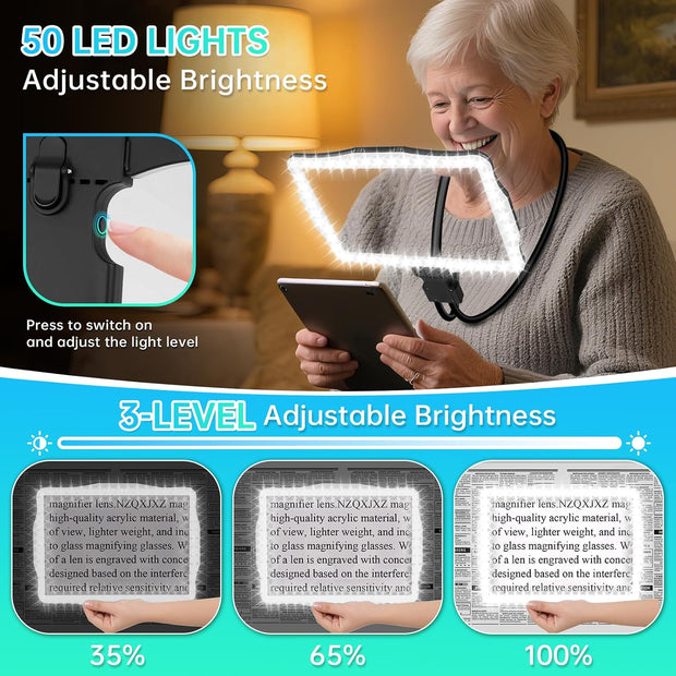8079-3 Hands Free Magnifying Glass for Reading