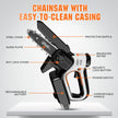 Litheli 20V Mini Chainsaw 6 inch Brushless Cordless Chain Saw with 2.0Ah Battery & Cable, 450W 24.6ft/s Auto-Oiling Handheld Electric Chainsaw for Wood Cutting, Yard
