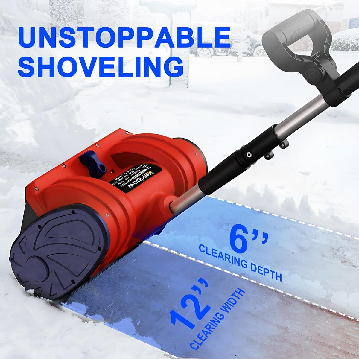 Cordless Snow Shovel Compatible for Milwaukee 18V Battery with Brushless Motor, 12'' Cordless Snow Blower, Electric Snow Thrower,6.2