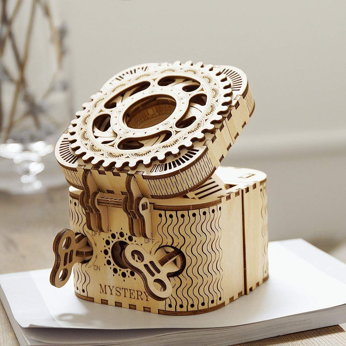 ROKR 3D Wooden Puzzle Mechanical Treasure Box Model DIY Brain Teaser Projects  LK502