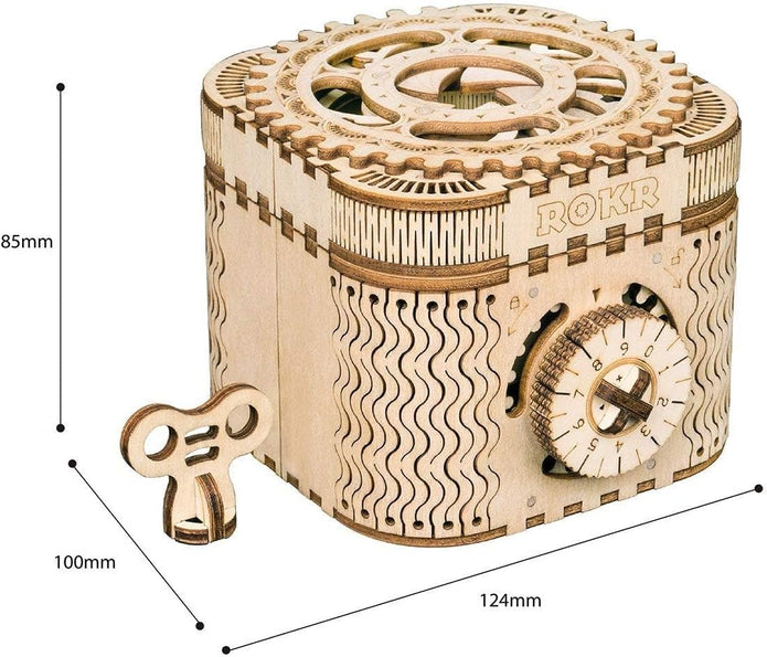 ROKR 3D Wooden Puzzle Mechanical Treasure Box Model DIY Brain Teaser Projects  LK502