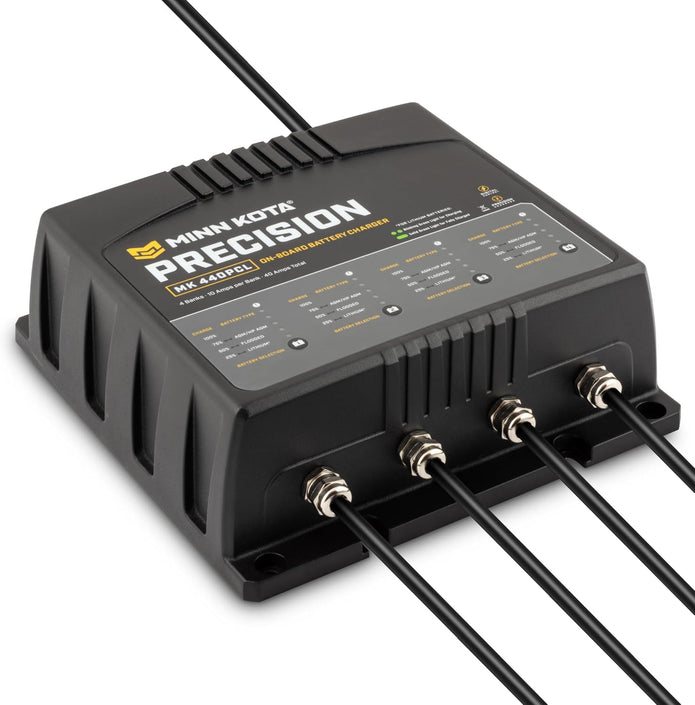 Minn Kota Precision MK-440PCL On-Board Battery Charger with 4 Charging Banks, 10 Amps per Bank